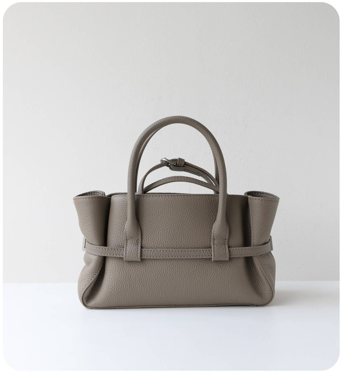 Sac à main Elégant - Cuir froncé avec ceinture