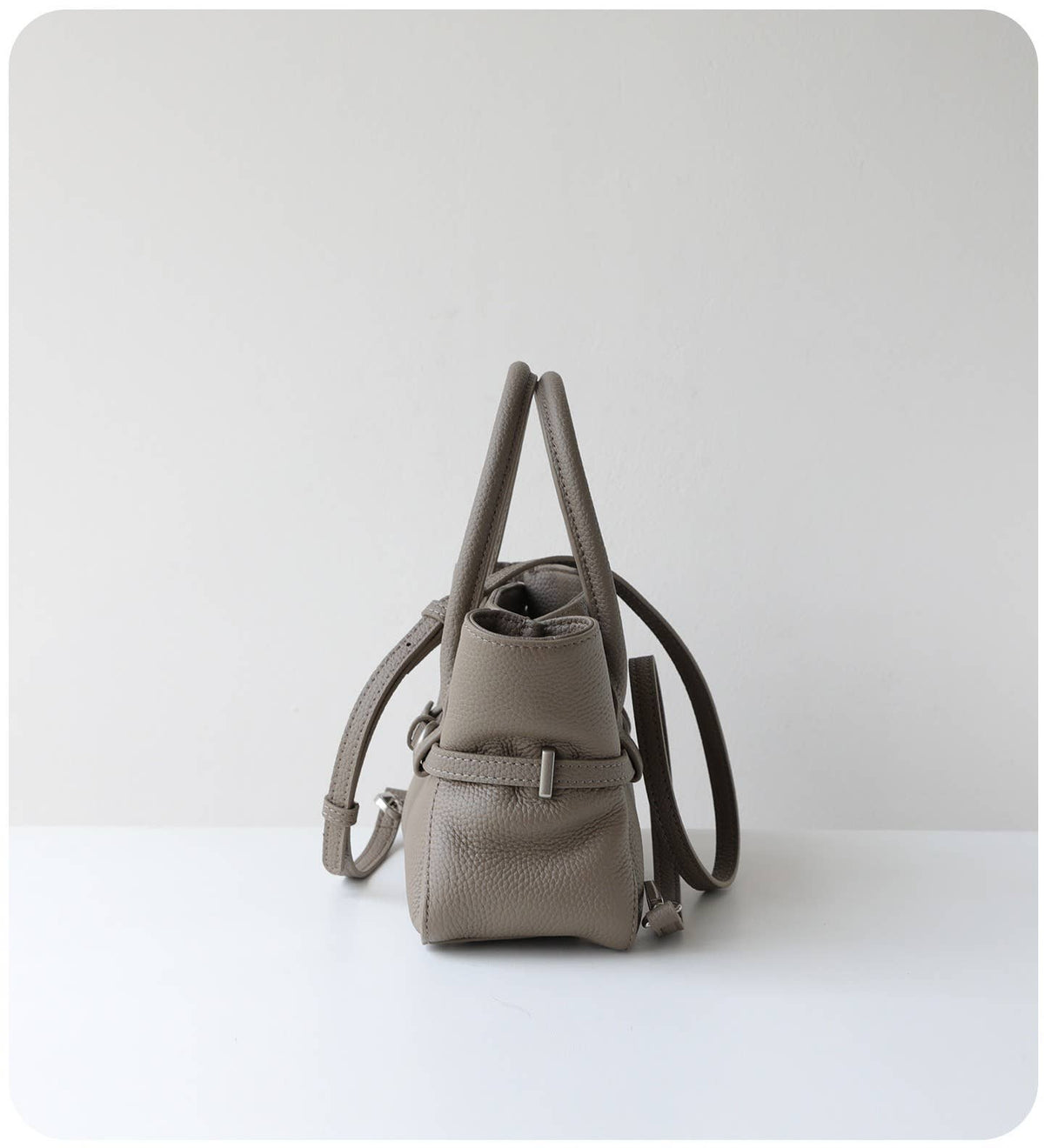 Sac à main Elégant - Cuir froncé avec ceinture
