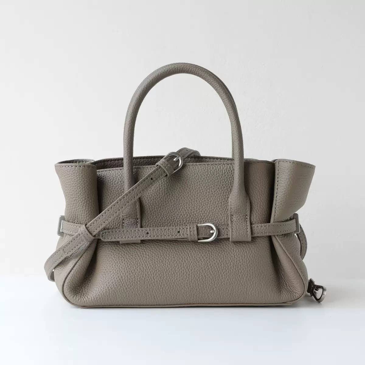 Sac à main Elégant - Cuir froncé avec ceinture