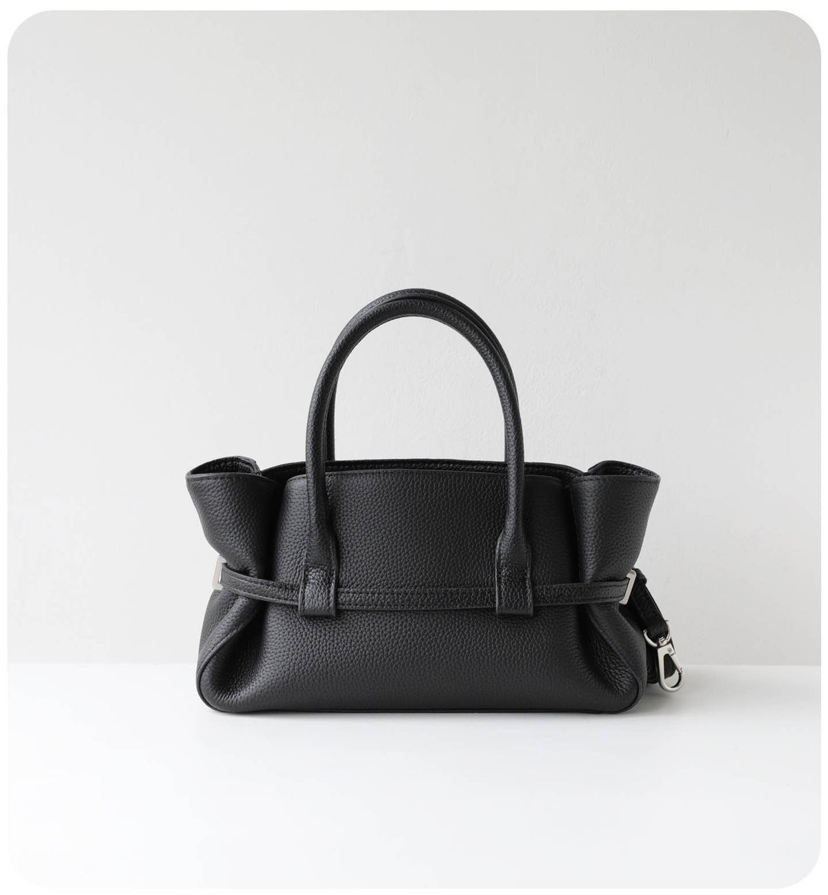 Sac à main Elégant - Cuir froncé avec ceinture