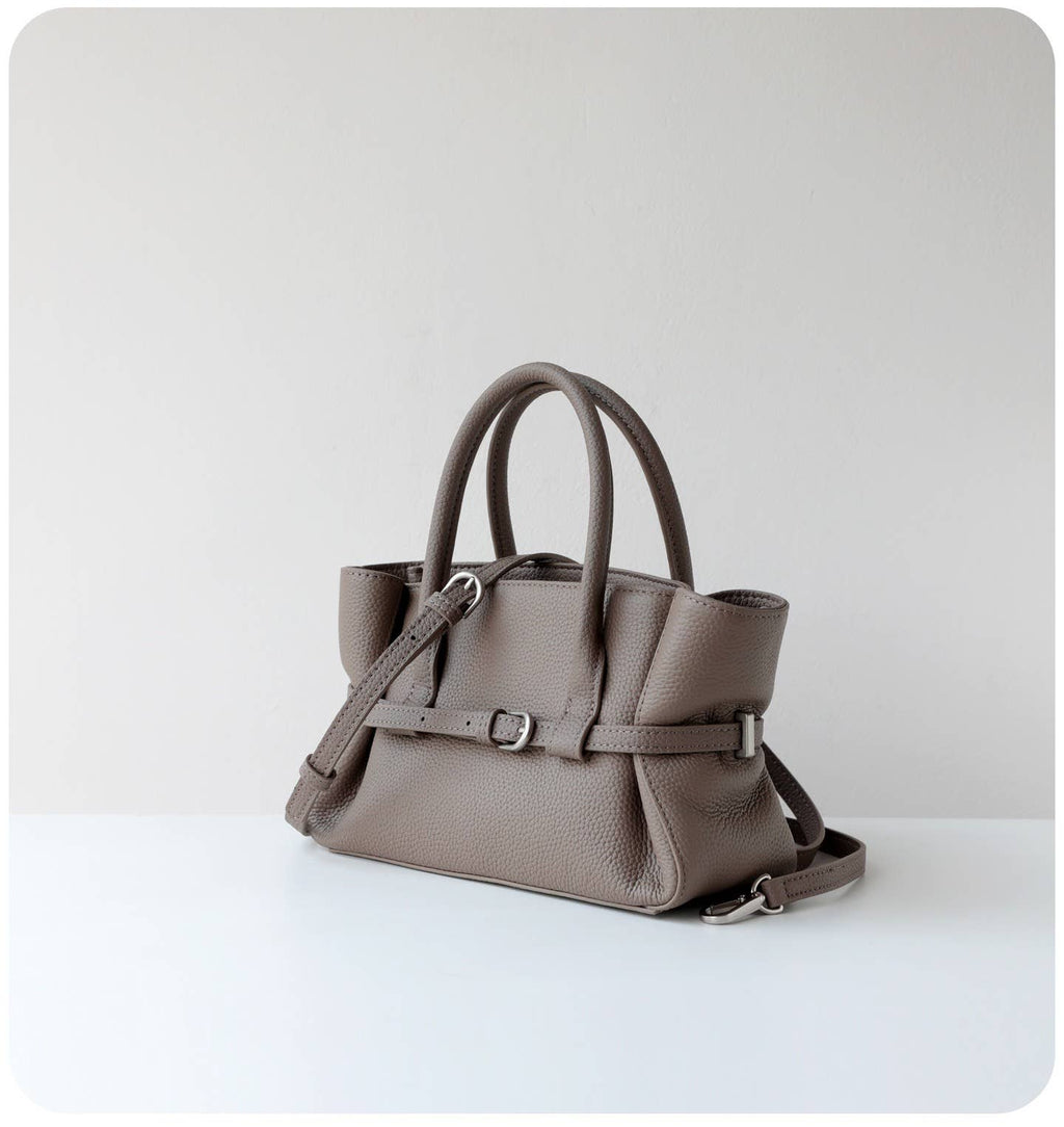 Sac à main Elégant - Cuir froncé avec ceinture