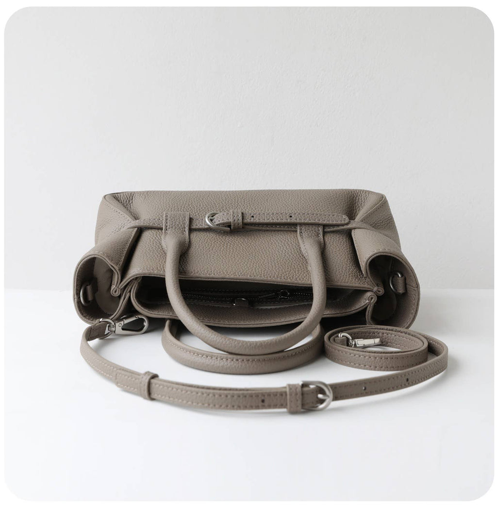 Sac à main Elégant - Cuir froncé avec ceinture