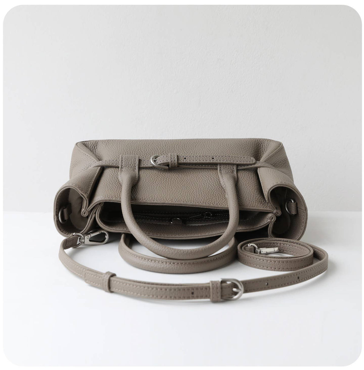 Sac à main Elégant - Cuir froncé avec ceinture