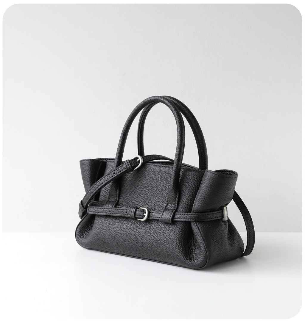 Sac à main Elégant - Cuir froncé avec ceinture